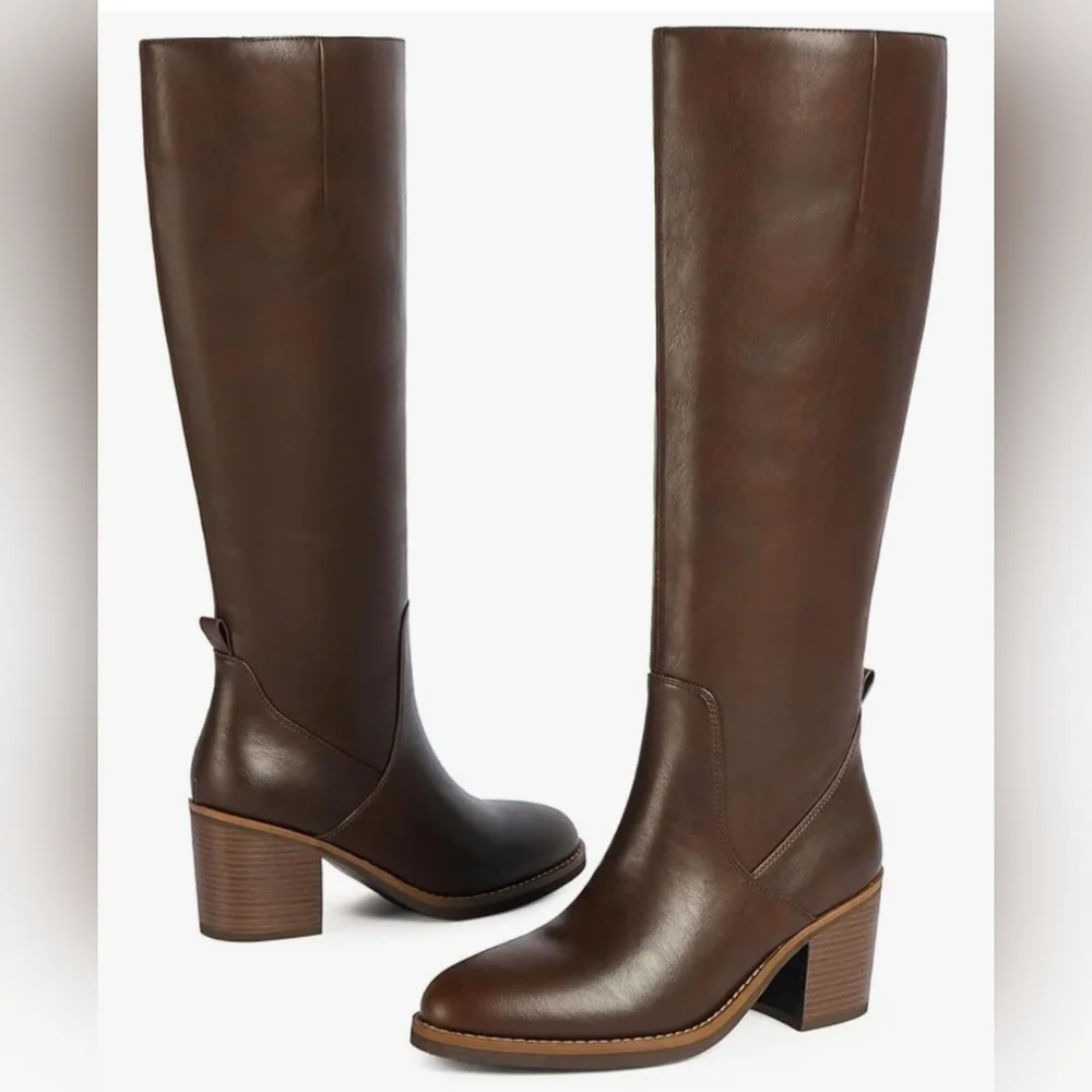 Elegant Brown Over the Knee Boots - Picture 5 of 5